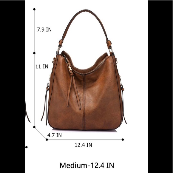 Faux leather hobo bucket bag NEW - Picture 2 of 8
